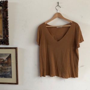 Project social T gauze v-neck in Rust